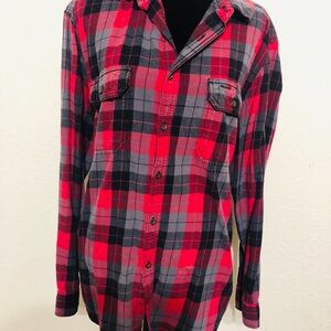 Faded Glory Red and Black Checkered Shirt